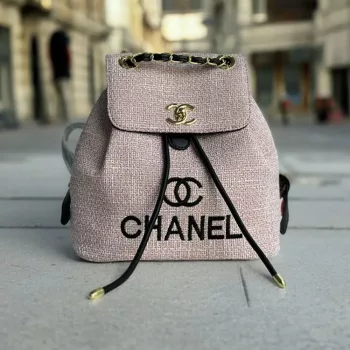 Chanel Backpack Canvas Pink Bag