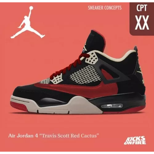 13 Nike Jordan Retro 4 Travis Scott Red Cactus 3000 1